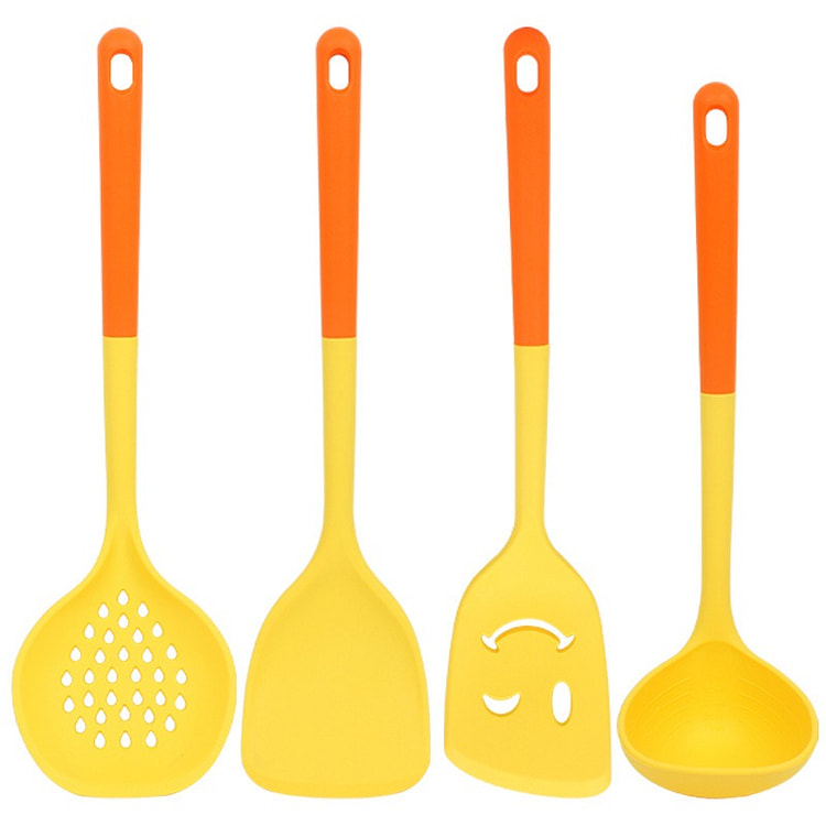 Ventray Home 硅胶厨房用具勺，食品级硅胶搅拌勺，厨房用耐热不粘浇汁勺，烹饪烘焙勺套装，用于混合、搅拌、刮擦 - 4 PCS