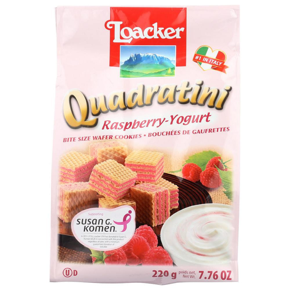 Loacker Quadratini Wafer Cookies Raspberry Yogurt, 7.76 Oz 1 each