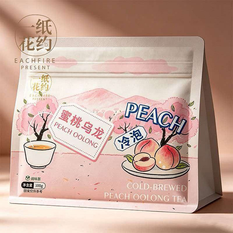 一纸花约冷泡蜜桃乌龙茶100g白桃果味袋泡茶花果茶 100 克