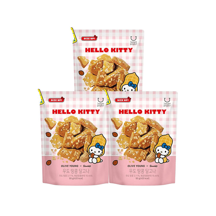 Udo Peanut Dalgona 95g Sweet Crunchy Peanut Snack 3 pack