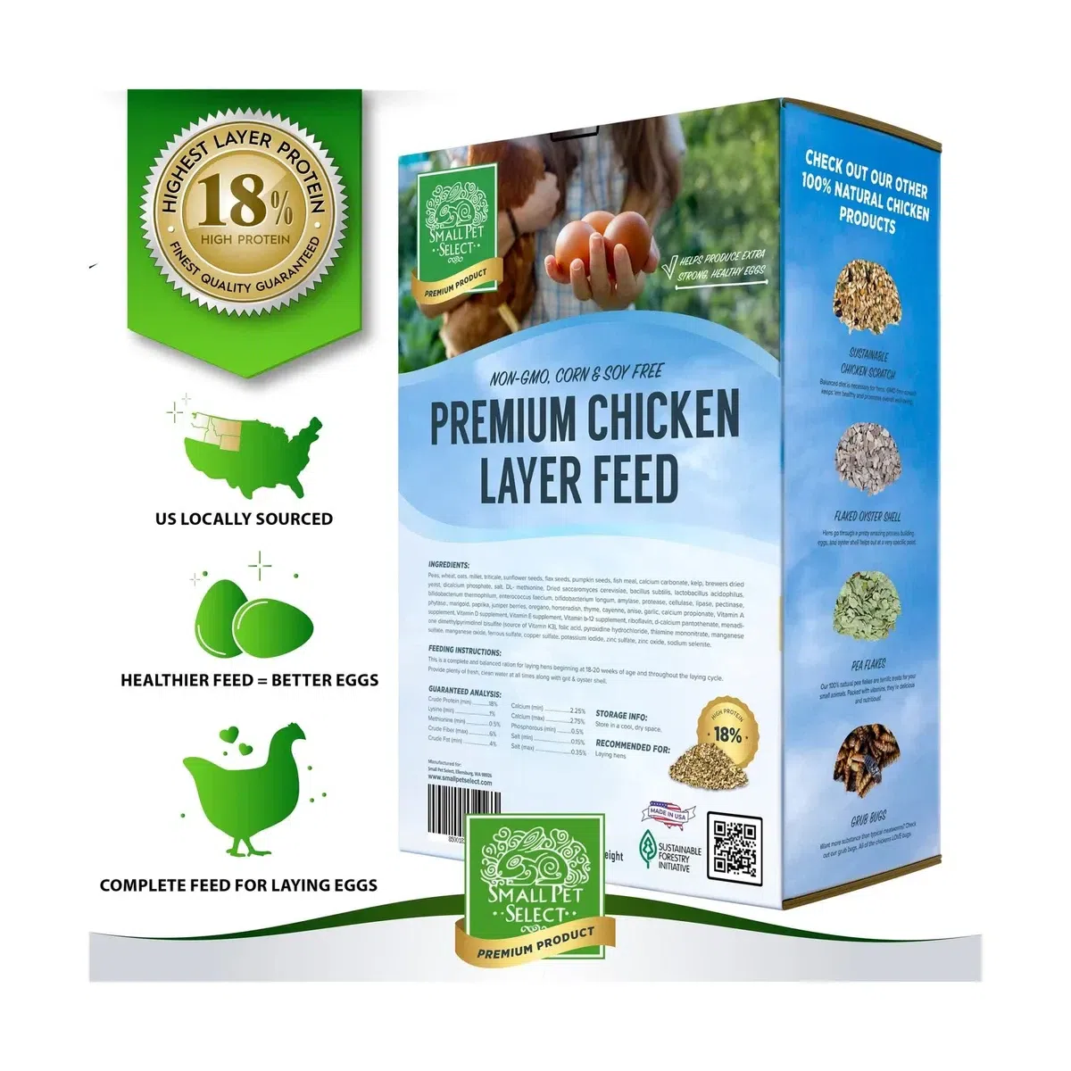 Small Pet Select Chicken Layer Feed Pellets 20lb 1 pack