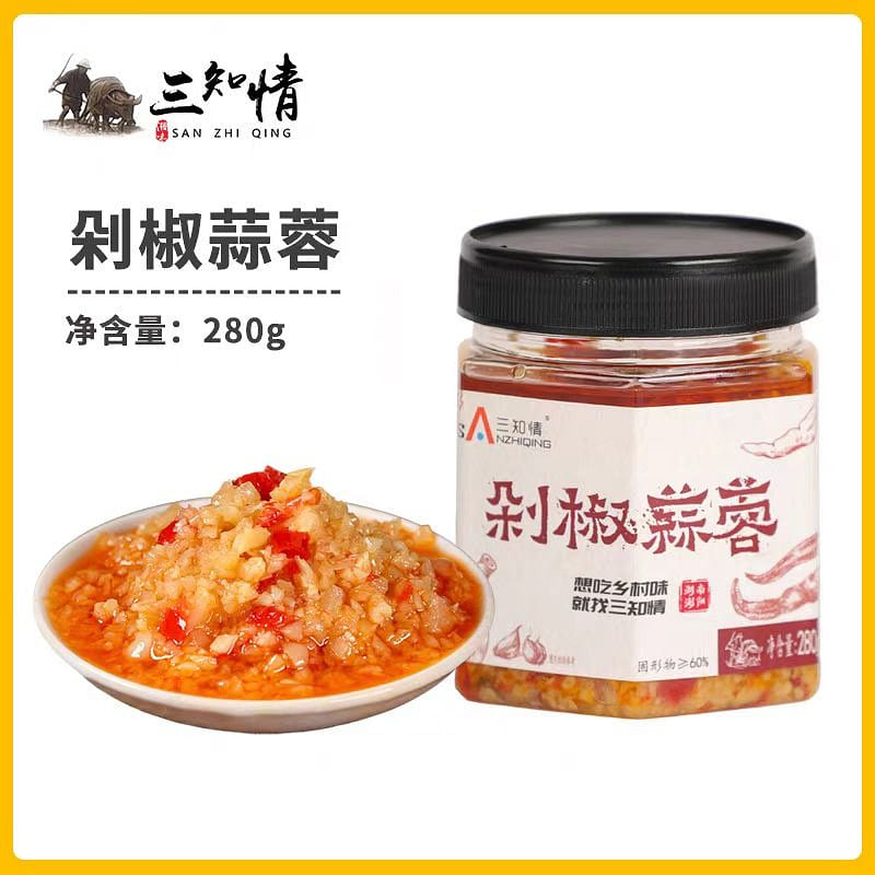 San Zhi Qing Chopped pepper garlic sauce 280g*1 bottle 280 그램