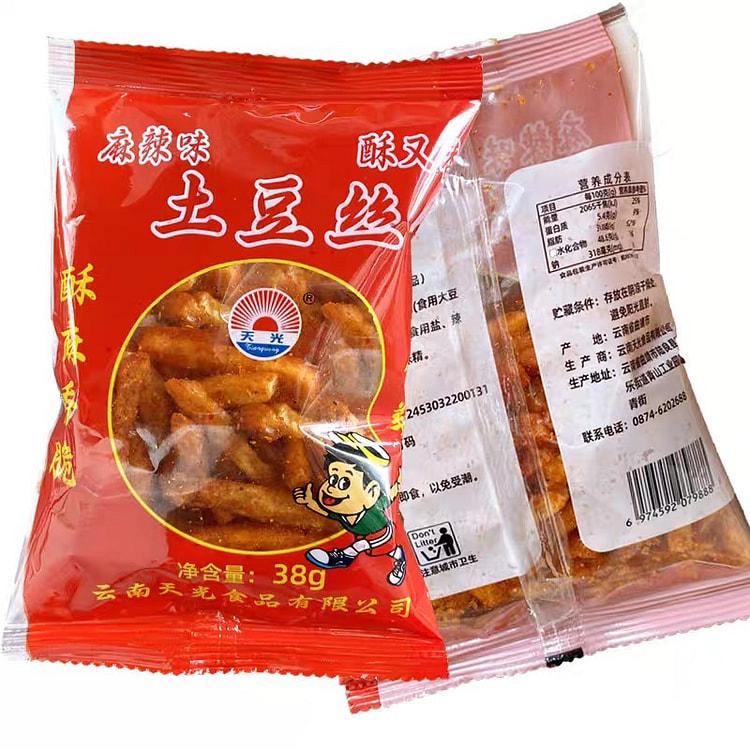 云南路良特产麻辣土豆条香脆零食 38 克 (min 5)