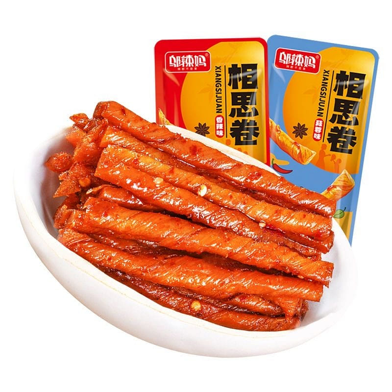 邬辣妈相思卷香辣小豆筋豆腐干网红麻辣辣条口味随机发 10 克*10 包