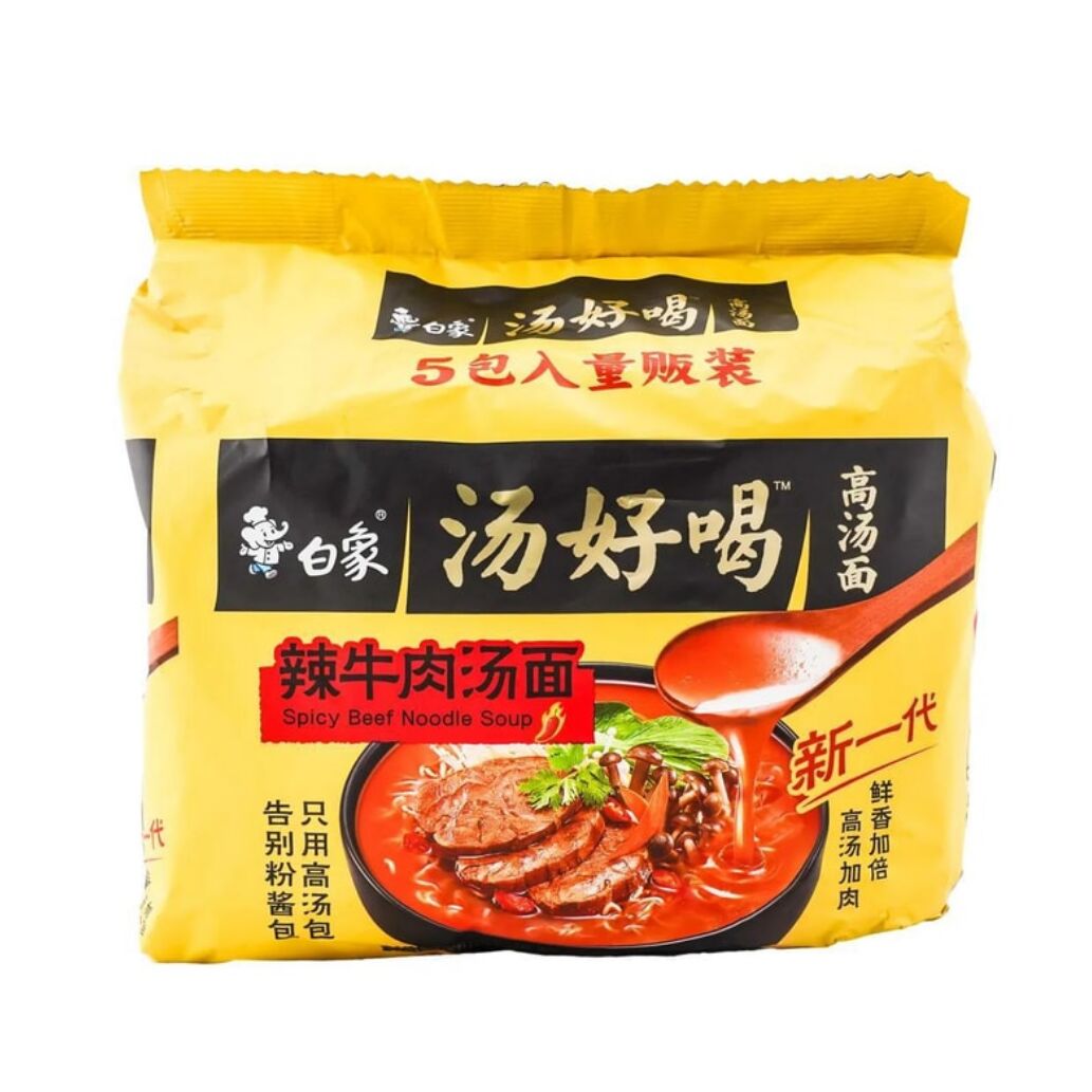白象方便麪湯好喝辣牛肉湯味五連包555g - Weee!