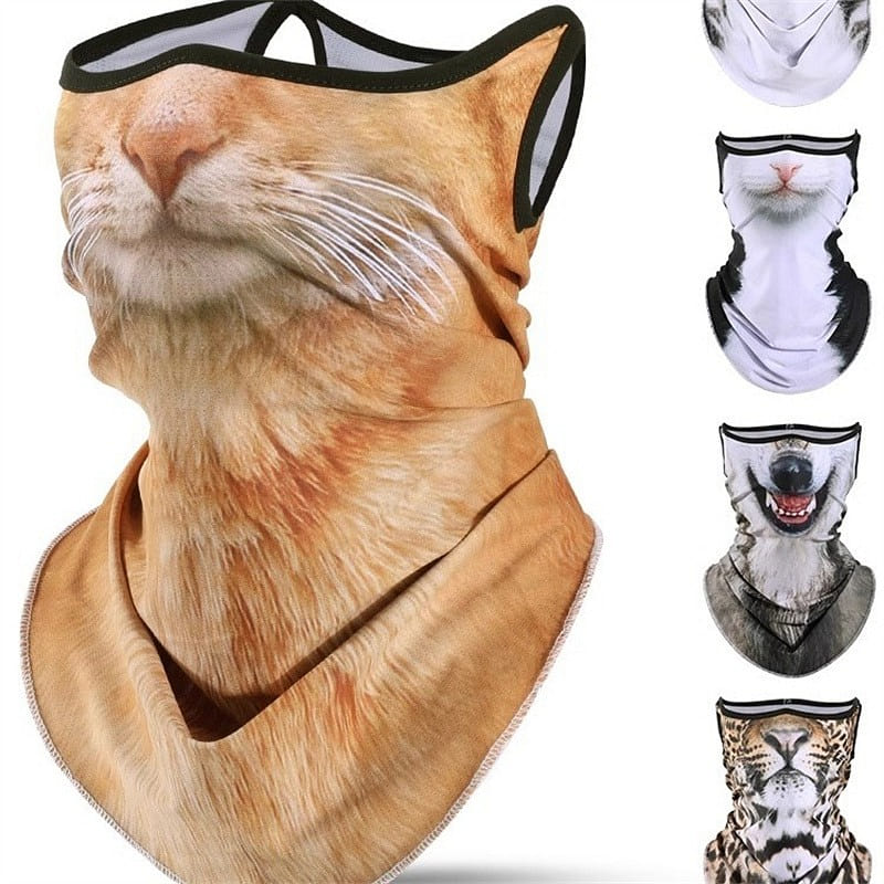 3D Three-Dimensional Cat Hanging Ear Sunscreen Mask Orange Cat 1 個