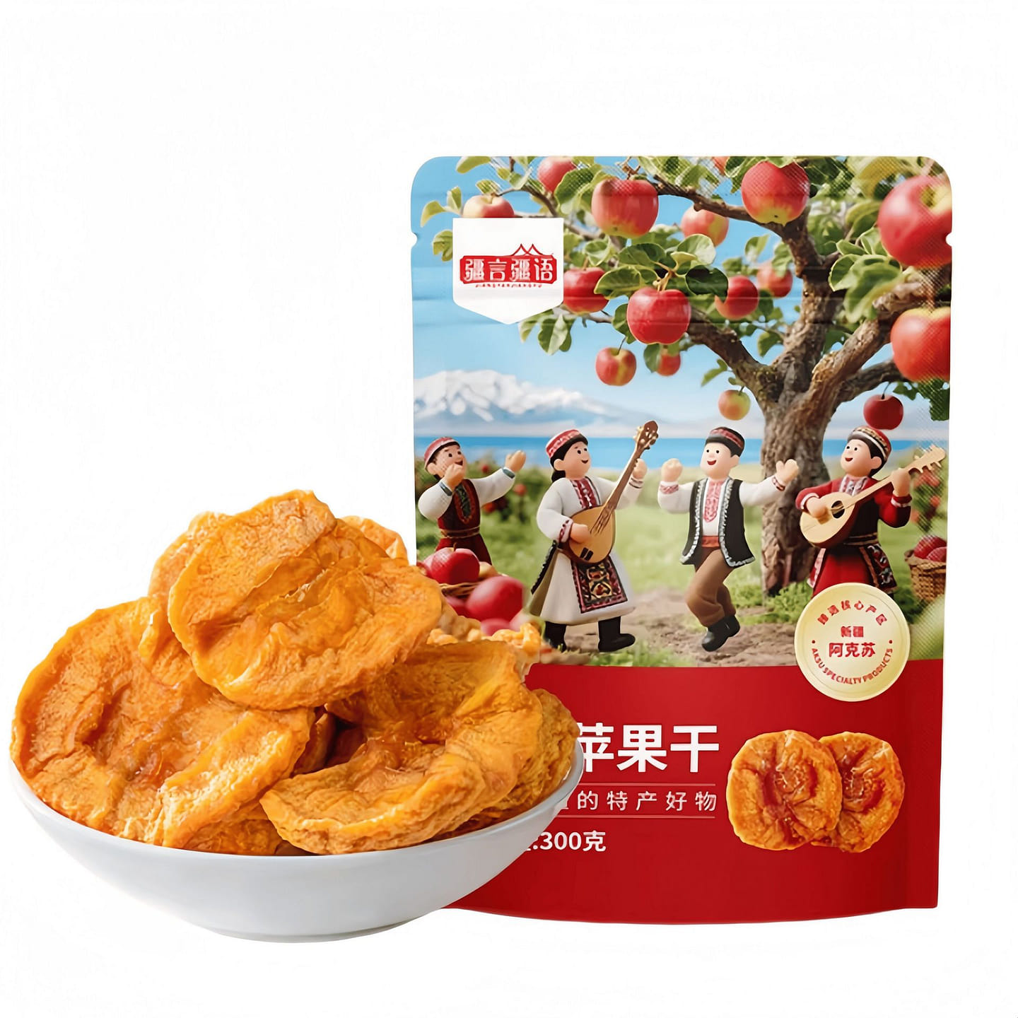 Dried Apples from Aksu, Xinjiang 300g*1 bag 300 g
