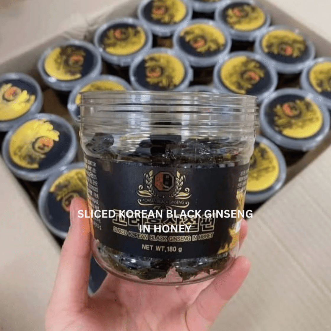 Korean Sliced Black Ginseng In Honey 180g Jar 180 g