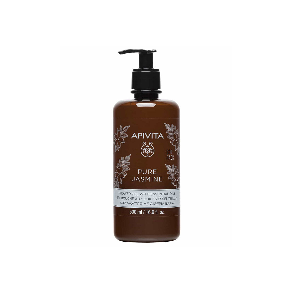 Apivita Shower Gel with Essential Oils #Pure Jasmine 500 ml(ミリリットル)