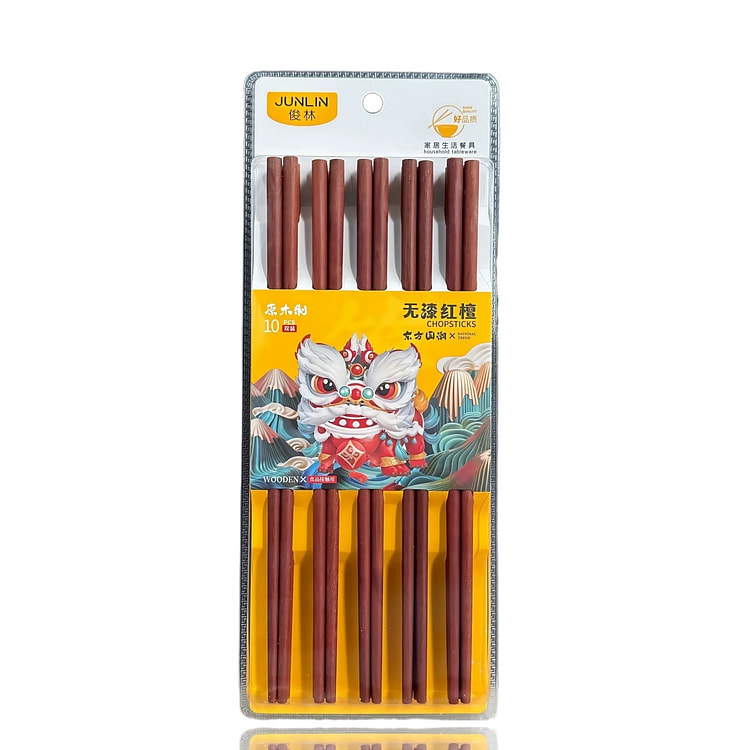 红檀木 筷子 无漆 东方国潮 10双/盒 1 包