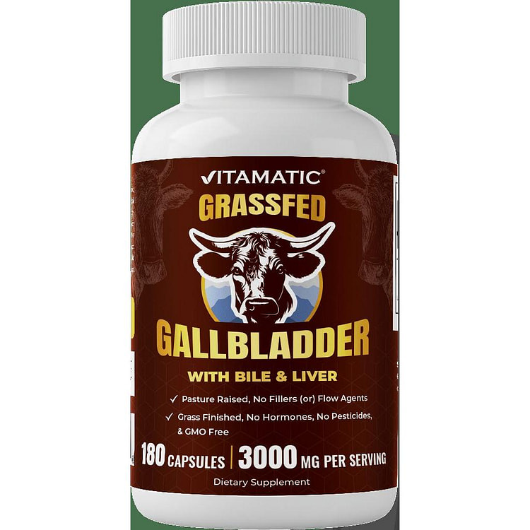 Vitamatic 草饲牛肉胆囊胶囊含胆汁180粒 1 份