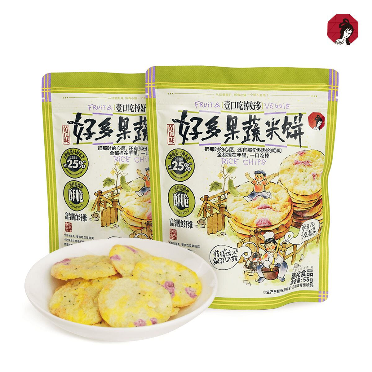 Lots of Fruits & Veggies Rice Cakes 53g*2 Packs 2 pack