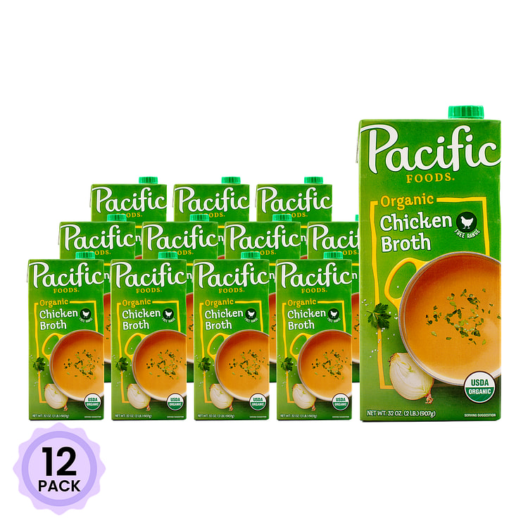 Pacific Foods 有机鸡肉高汤 32 盎司*12 包