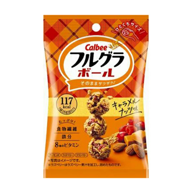 【日本直邮】CALBEE玄米燕麦球 焦糖杏仁蔓越莓口味 26g