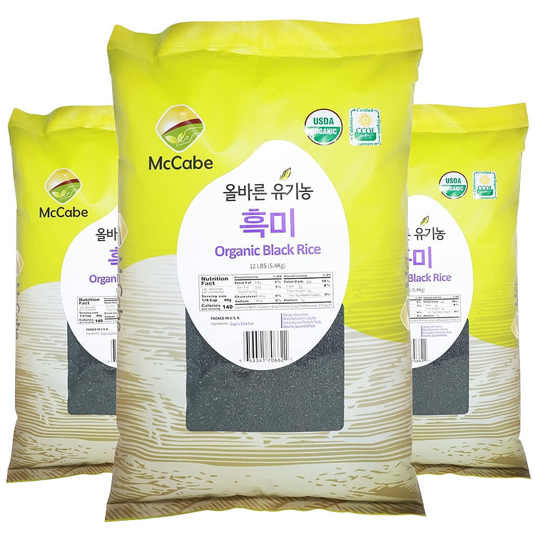 McCabe Organic Black Rice, 12 lbs (3 Packs)