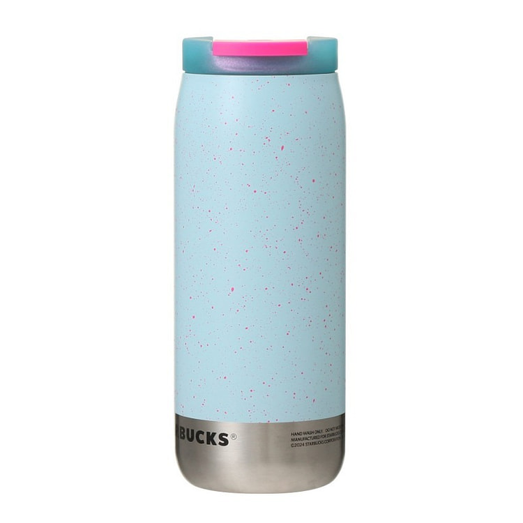 星巴克 罐形不锈钢瓶 斑点蓝 355ml