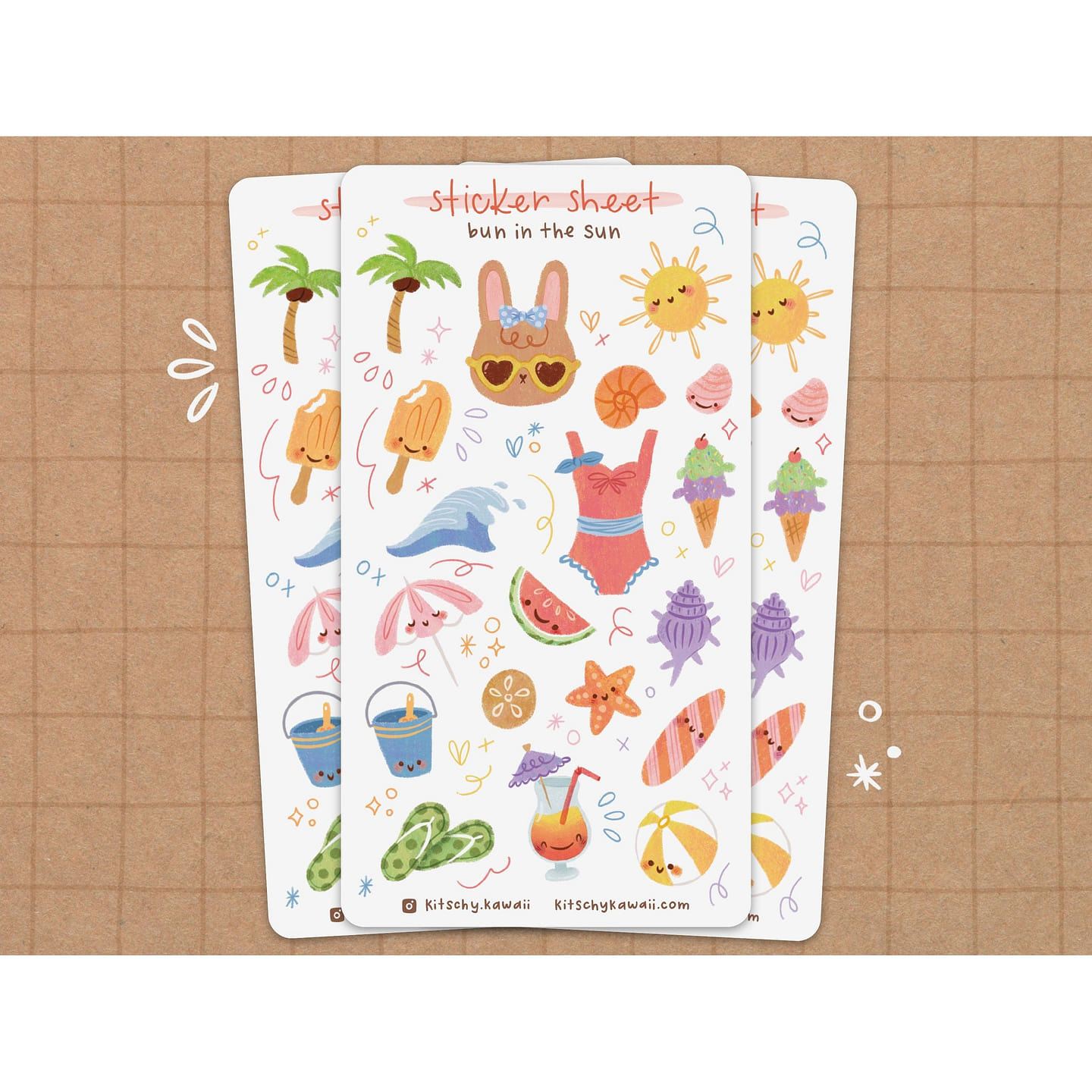 Summertime Vinyl Sticker Sheet 1 each