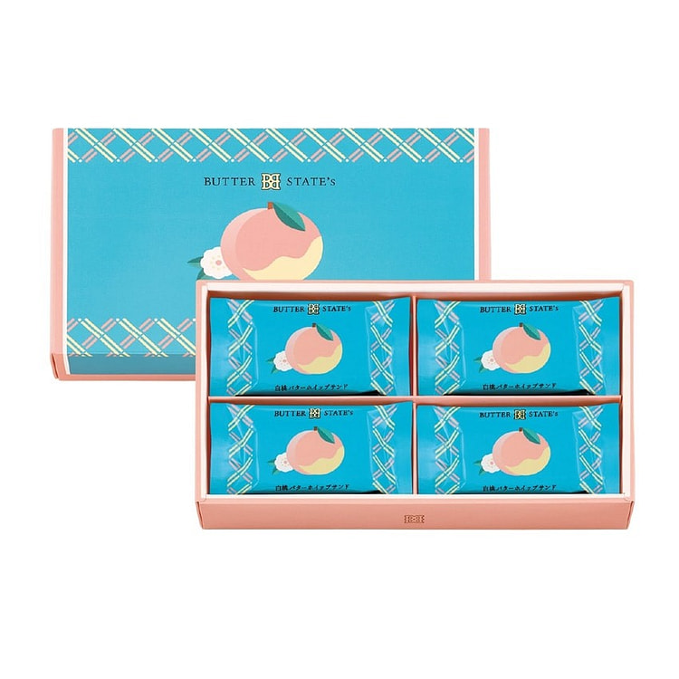 paqtomog White Peach Butter Whip Sandwich 8pcs 1 box