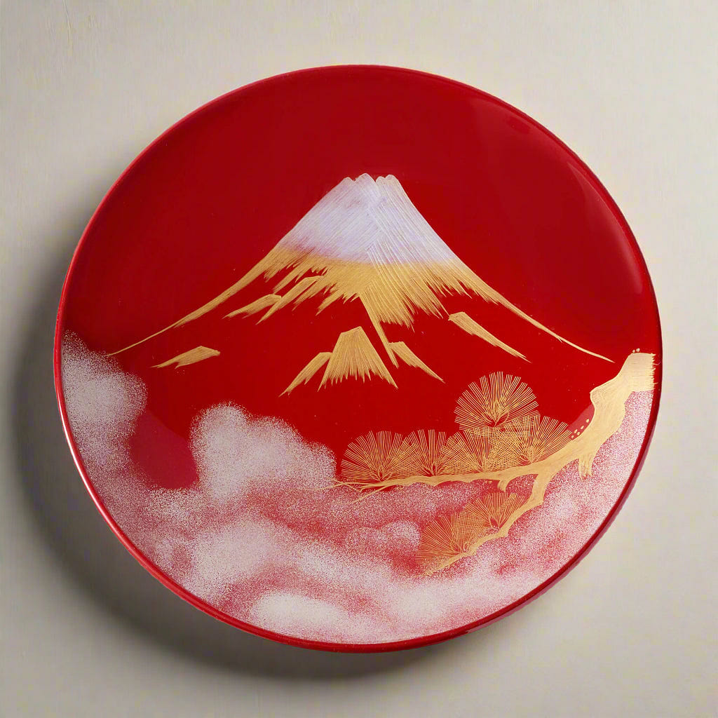 Mount Fuji Laquer Decorative Plate 546 g