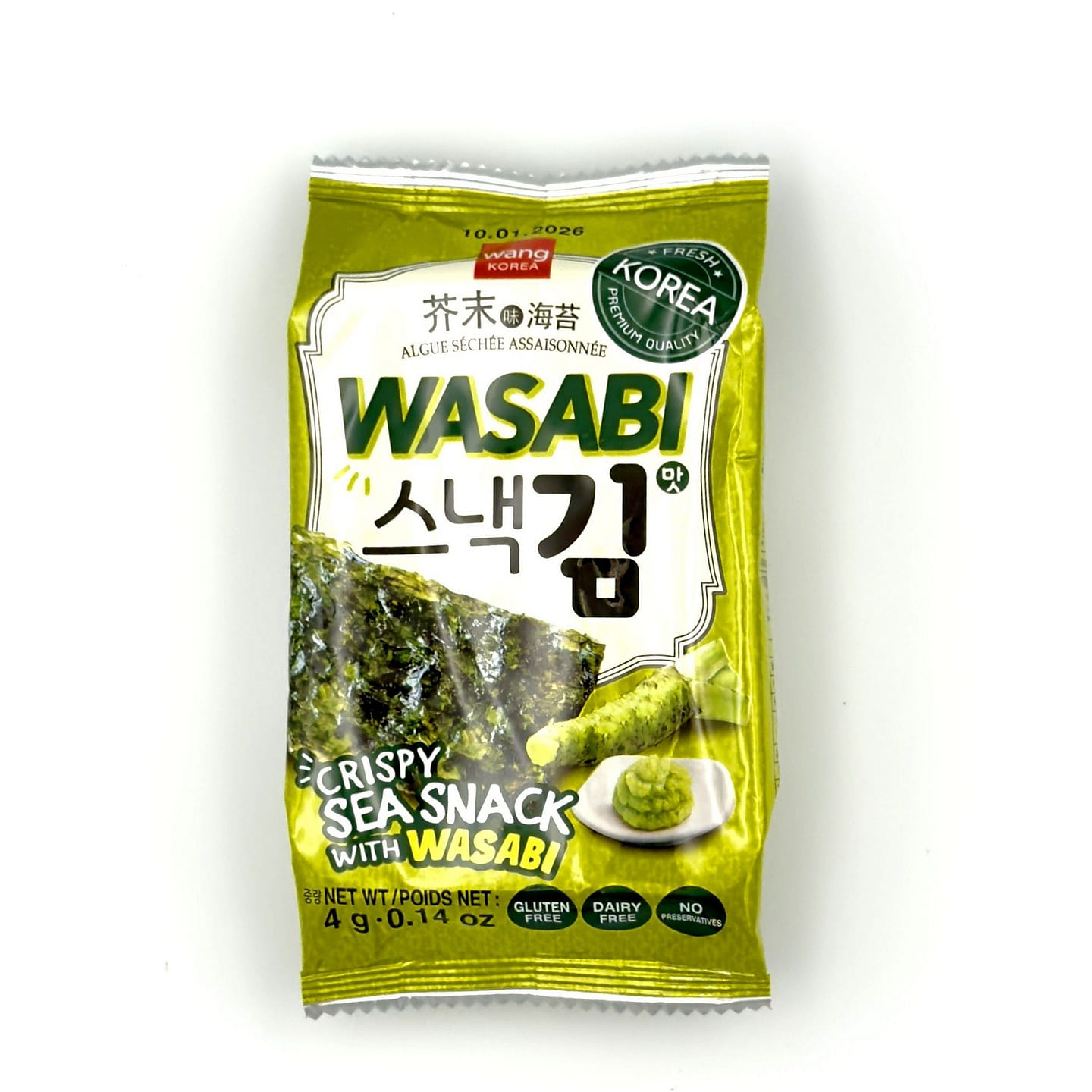 Wang Korean Seaweed Snack Wasabi 64g 1 pack 1 pack*16 each