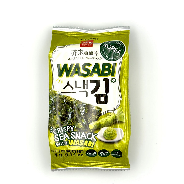 Wang Korean Seaweed Snack Wasabi 64g 1 pack*16 each