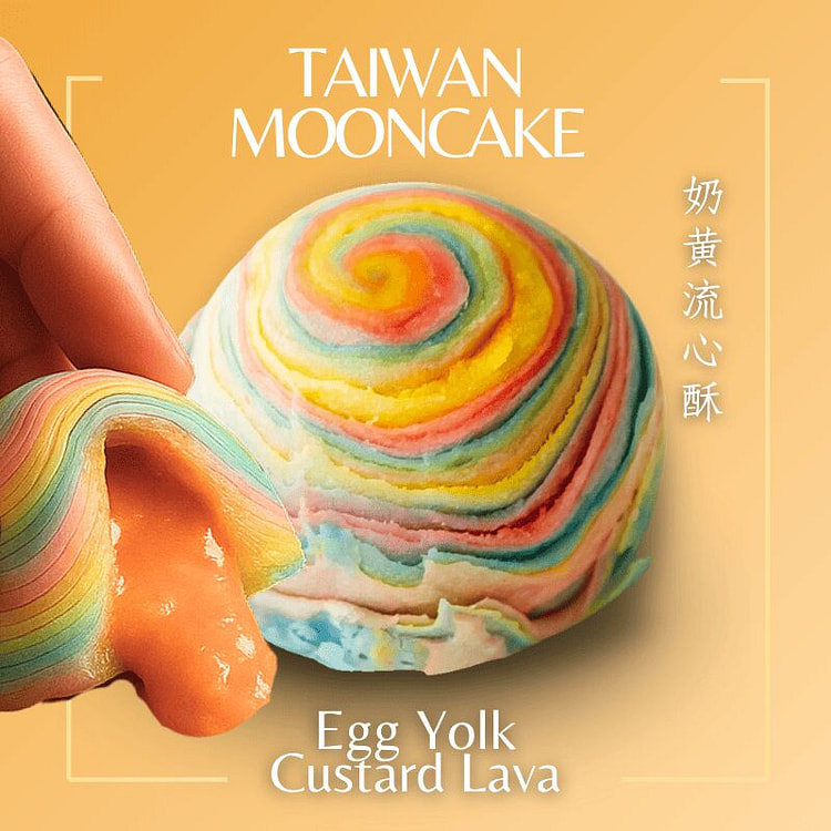 Rainbow Custard Lava Mooncake