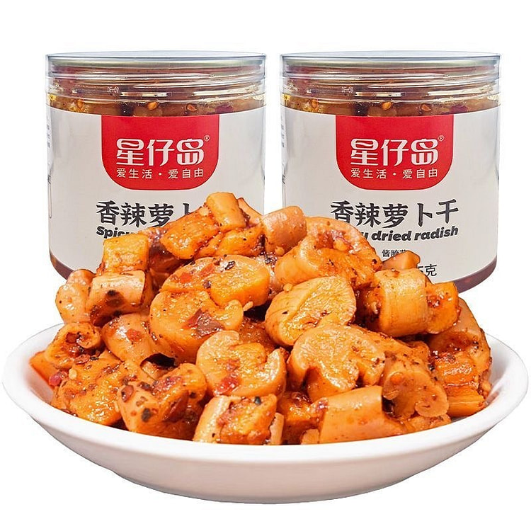 星仔岛 香辣萝卜干下饭萝卜干罐装即食咸菜酱菜下饭菜 235 克
