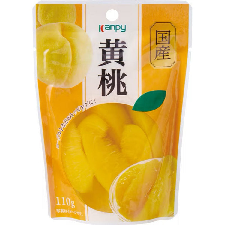 Kanpy Japan-Grown Yellow Peach in Light Syrup 110g 1 each