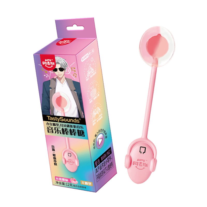 Amaisi music lollipop songs skewered with peach flavor 12 g