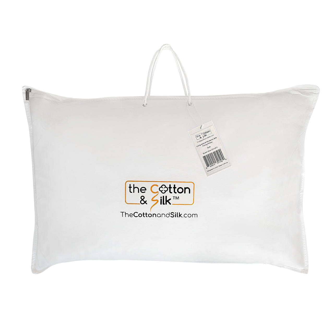 TheCotton&Silk 100% Mulberry Silk Filled Pillow Insert, Soft, Queen Size 1 each