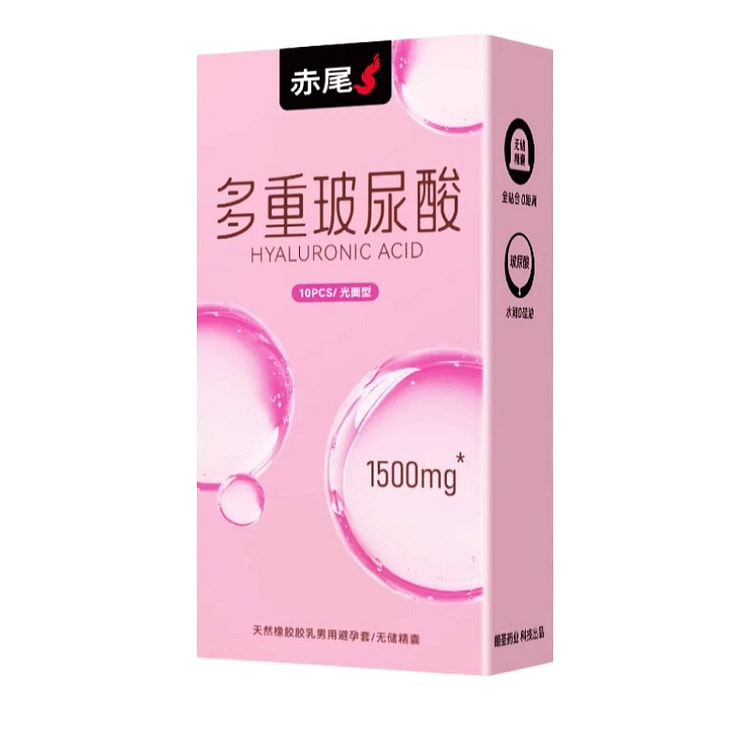 赤尾 超薄玻尿酸避孕套 女性尖叫易高潮 10只 1 盒