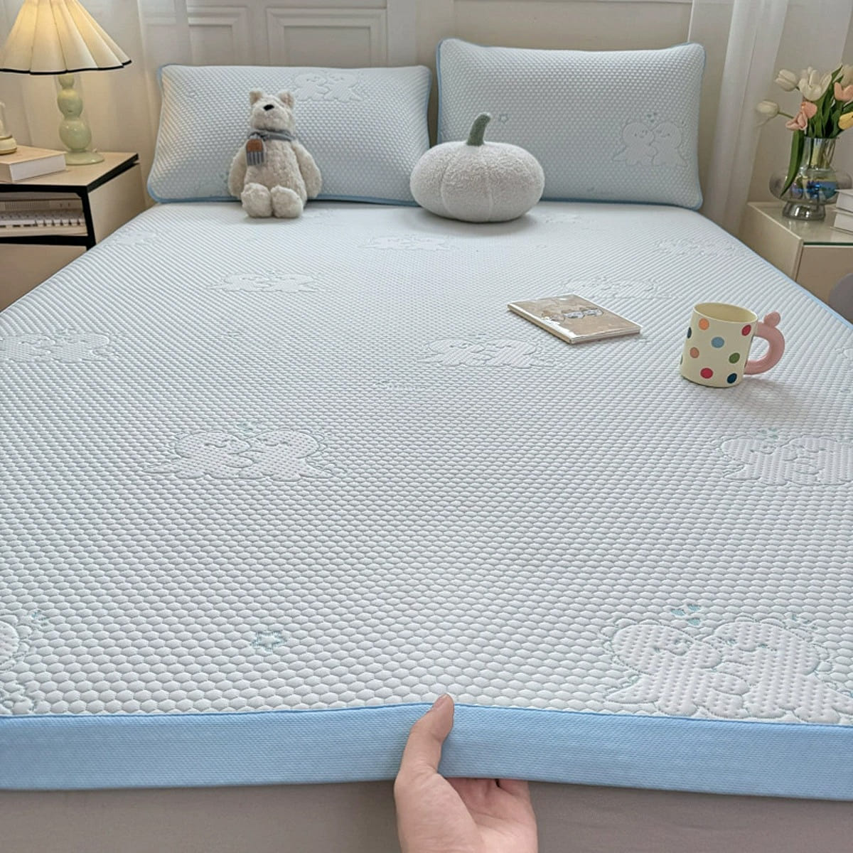 Cool Mat Dinosaur Blue 180*200cm+Pillowcase*2 1 個