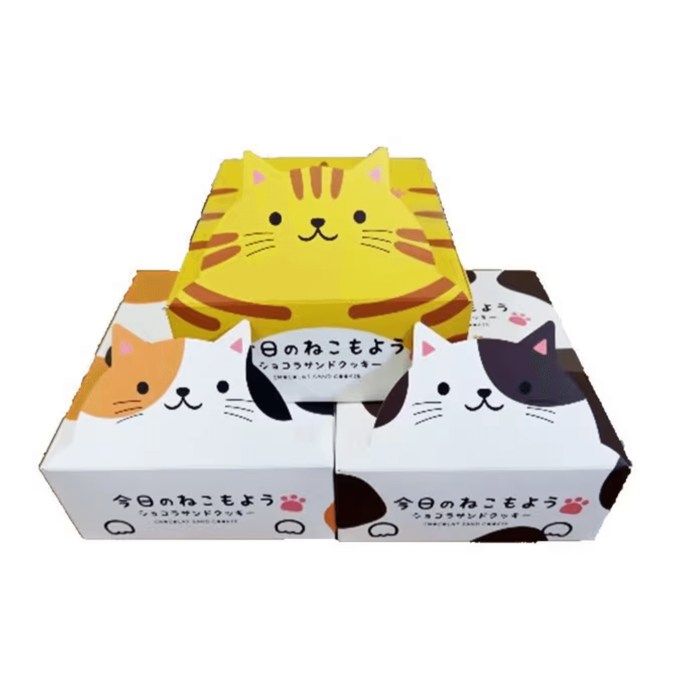 Fukuoka Cat Pattern Chocolate Sandwich Cookies 1 box