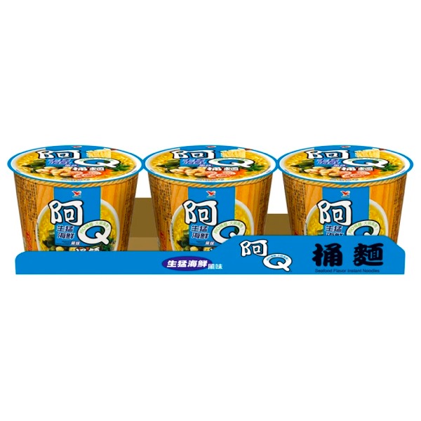 臺灣【阿Q桶面】生猛海鮮風味桶 3入/ 組 294 克