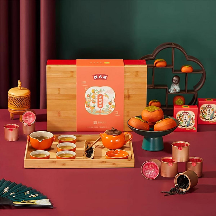 Ruyi Persimmon Gift Set - Pastries & Tea 1 box
