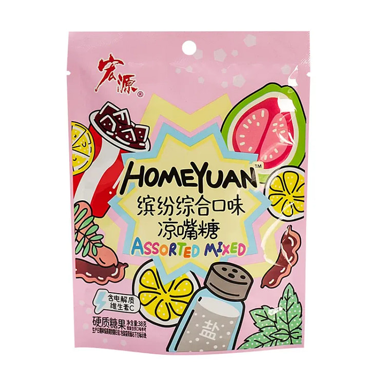 Hongyuan Assorted Flavored Cooling Candy 38g 38 g