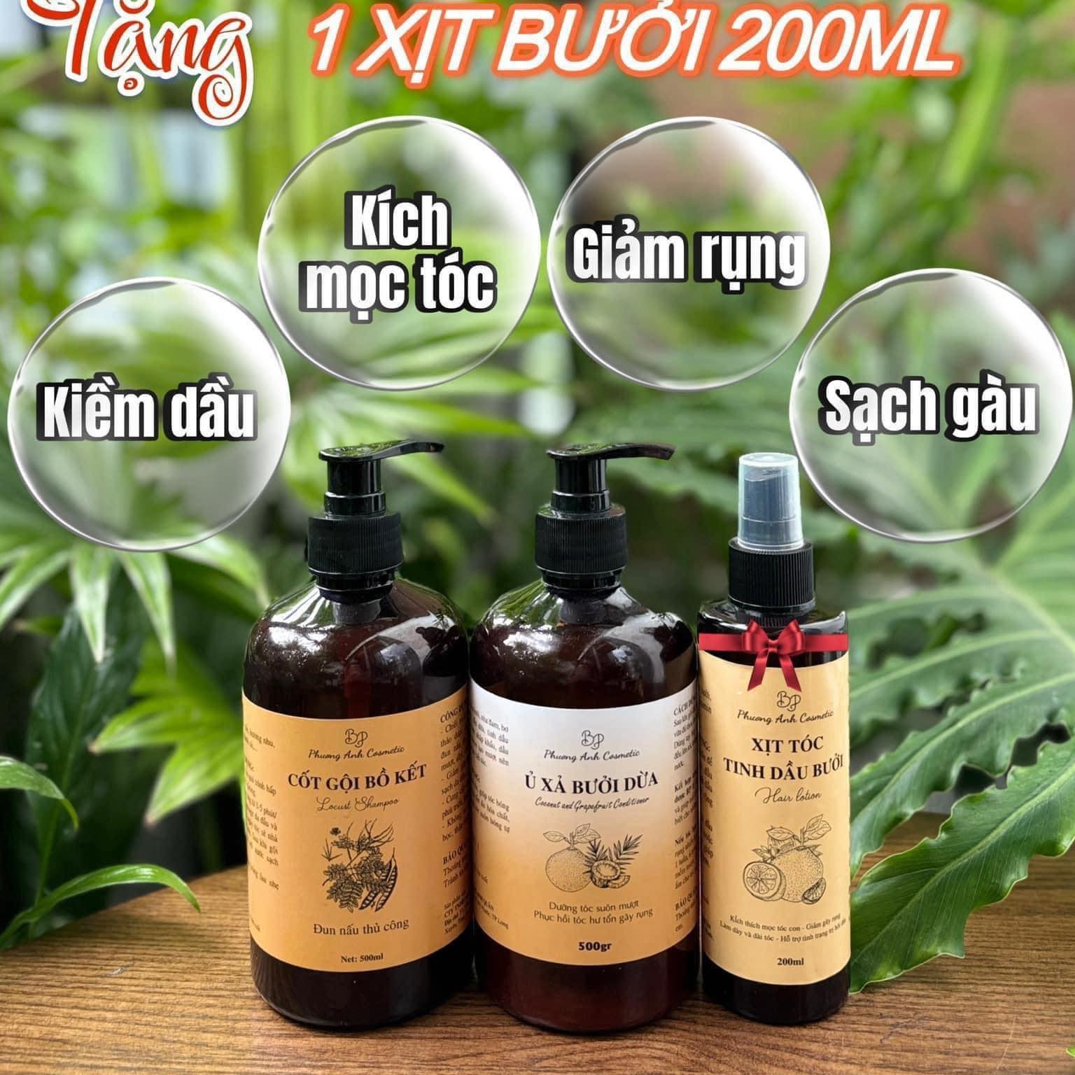 Phuong Anh COMBO CỐT GỘI BỒ KẾT LỚN chính hãng 500ml (Dầu gội, Ủ xã, Xịt tóc) 1 gói