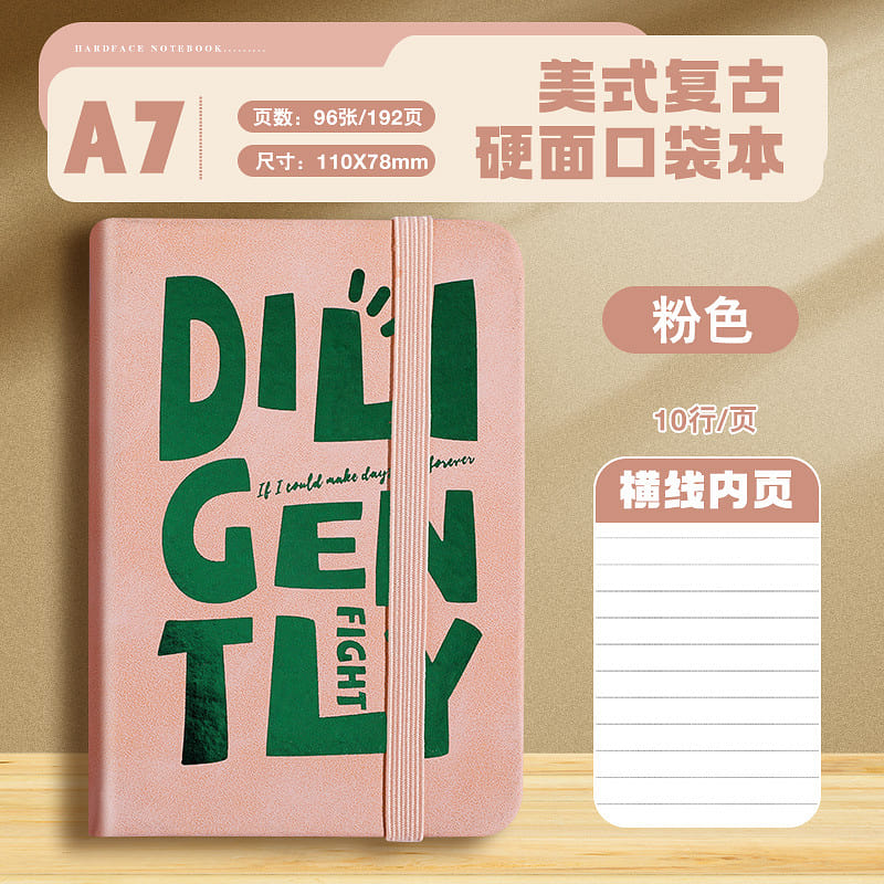 A7 Faux Leather Pocket Notebook – Pink 1 each