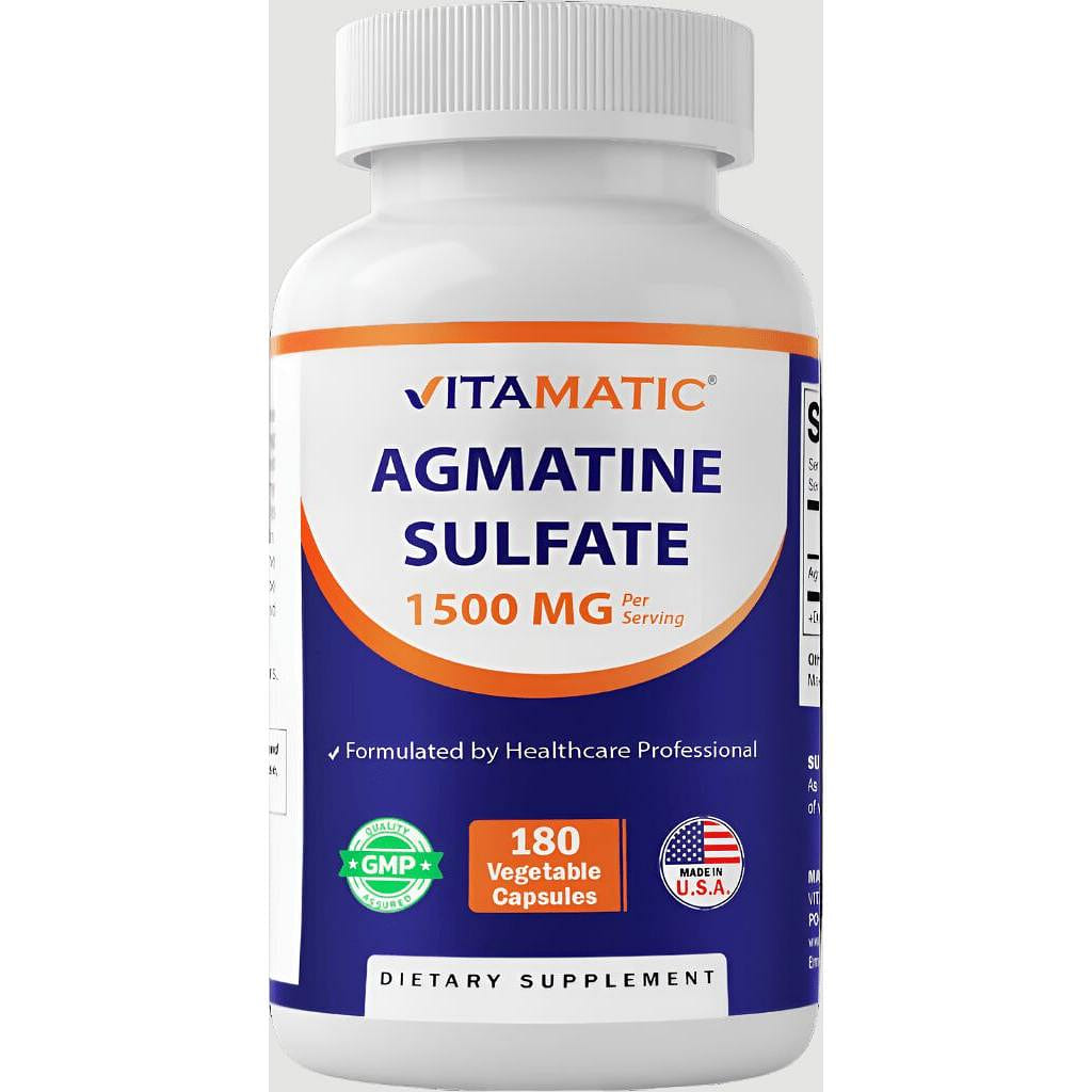 Vitamatic Agmatine Sulfate 1500mg, 180 Capsules 1 each