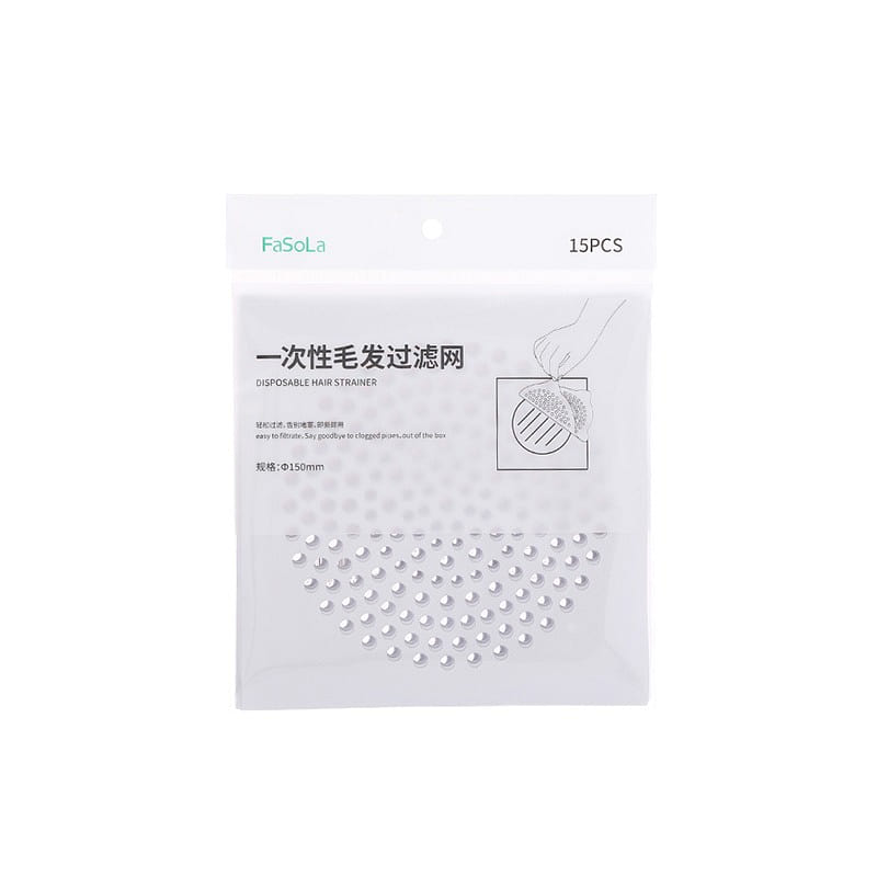 Bathroom drain outlet Disposable hair filters Small holes 1 pack (15 pcs) 1 count