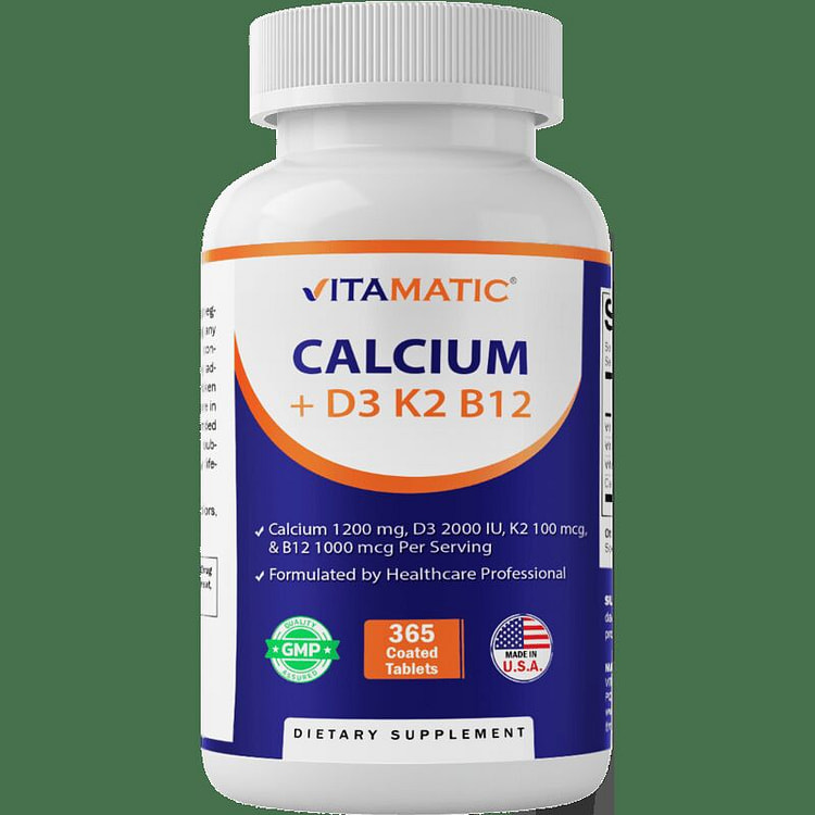 Vitamatic Calcium D3, K2 & B12 - 365 Tablets