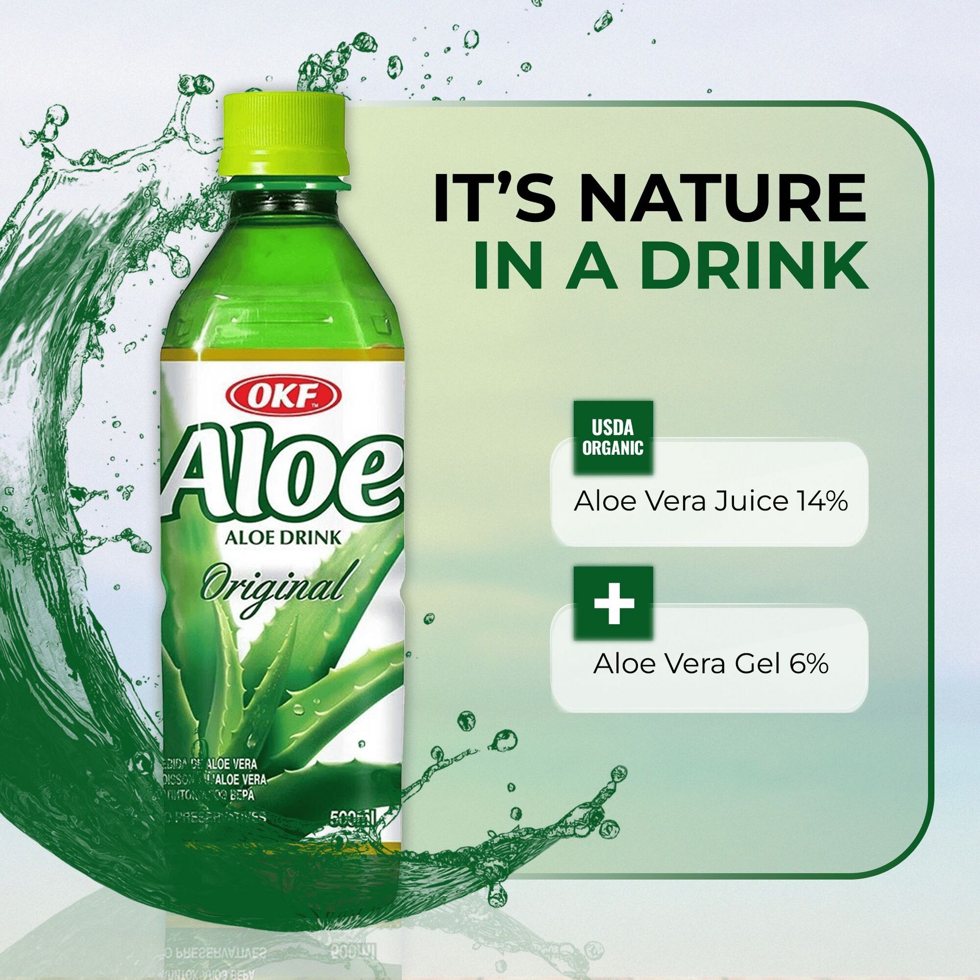 Get OKF Aloe Vera Juice Drink with Pulp Original -20pk Delivered | Weee!  Asian Market