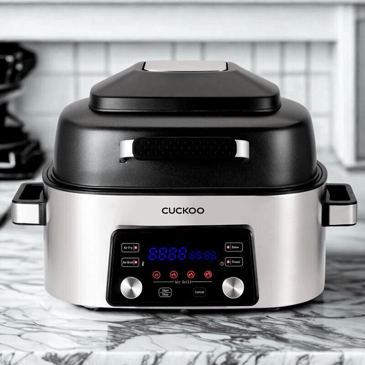 Cuckoo 不锈钢 6 夸脱空气烤炉和炸锅 1 盒