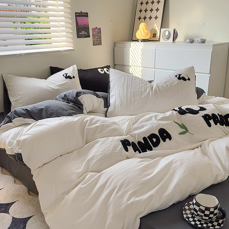 Bedding Set Queen Size Fitted Sheetx1 Duvet Coverx1 Pillow Casex2 White 1 each