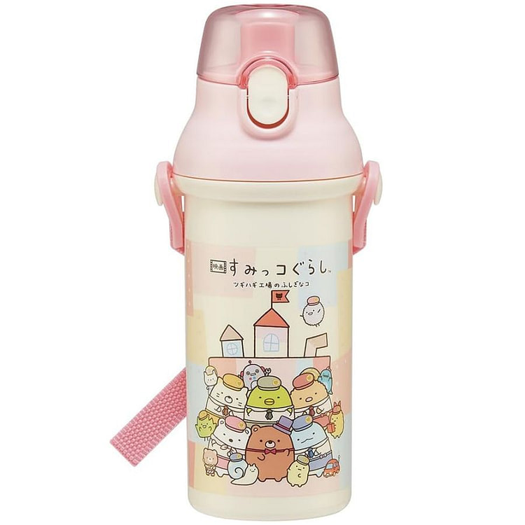 抗菌彈蓋式水壺（附背帶）480ml－角落生物