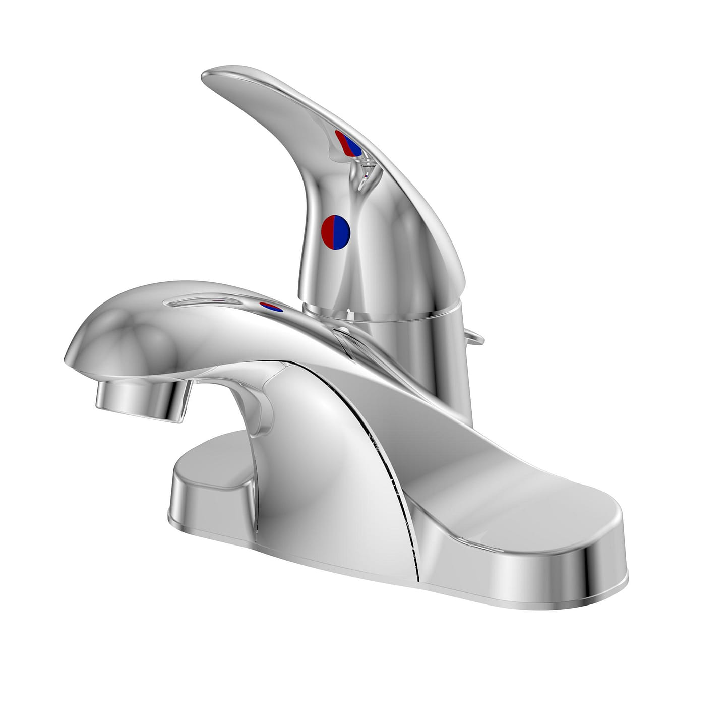 4 in. Centerset 1-Handle Low-Arc Bathroom Faucet in Chrome 2.69 lb