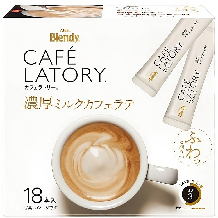 AGF Blendy Cafe Latory Rich Milk Cafe Latte 18pcs 18 count