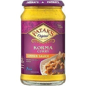 Patak’s Korma Curry Simmer Sauce (Rich Creamy Coconut – Mild), 15 oz. bottle 15 oz