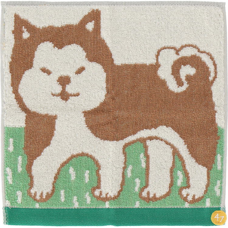 纯棉质地 秋田犬图案手帕