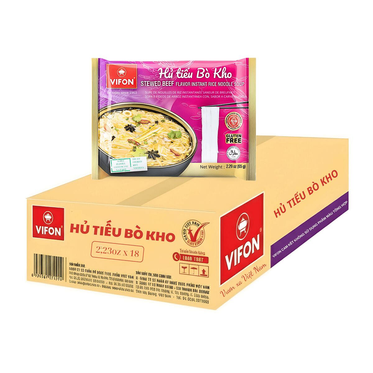 [VIFON] Hu Tieu Stewed Beef Noodles — 2.29 oz*18 pack